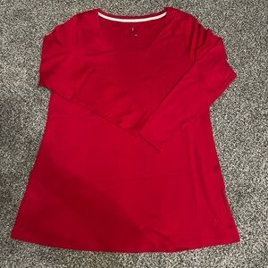 New Isaac Mizrahi Red Long Sleeve Shirt M